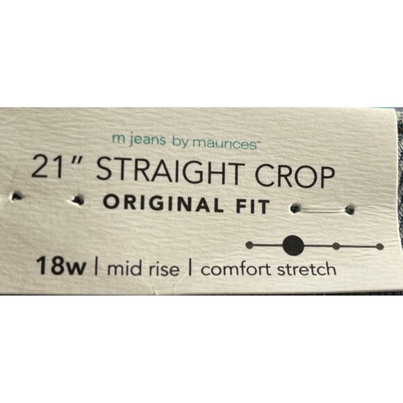 M Jeans by Maurices Womens Mid Rise 21" Straight Crop Jeans Size 18W OriginalFit - Picture 4 of 5